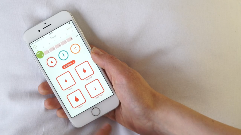 Person Using the Clue Period Tracker & Calendar App