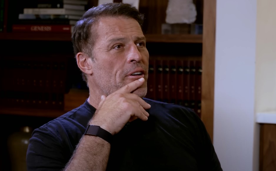 Tony Robbins talking on a podcast